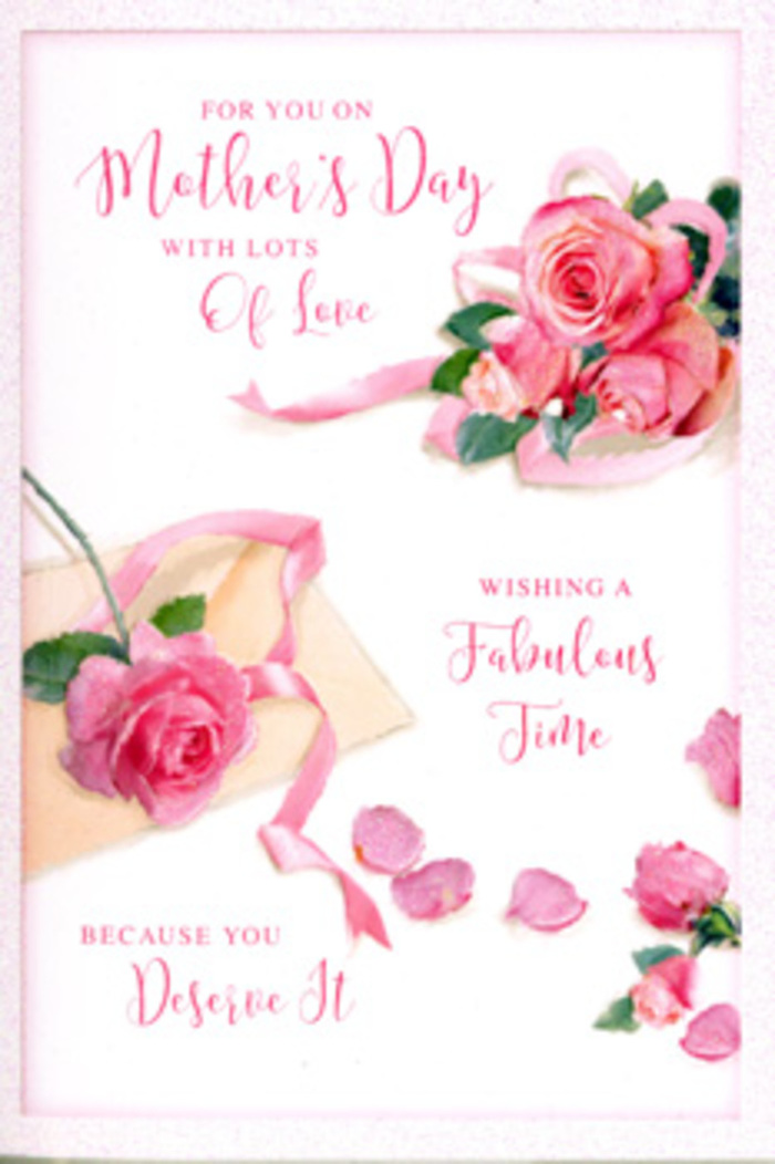 In this Mother's Day card, the language of flowers is expressed through a carefully composed arrangement of pink roses and scattered petals, set against a serene, white background. The eye is first drawn to a lush grouping of roses placed towards one side, each bloom rich with layers of velvety petals in shades ranging from delicate blush to deeper, romantic pink. They sit as if freshly laid down by a skilled florist in Redbridge, right after being selected from a morning delivery of blooms. Around this central cluster, petals and small floral fragments are artfully strewn, forming a gentle trail that moves diagonally across the card, like a soft breeze has just lifted them and let them fall again. A slender ribbon in a coordinating pastel hue curls through the composition, echoing the graceful curves of the petals and adding a sense of movement and cohesion. Nestled amid the florals is a hand-lettered message written in flowing calligraphy, its warm, rounded strokes offering appreciation and the promise of a restful, cherished Mother's Day. The overall lighting resembles the kind of soft brightness you might see filtering through a Redbridge window on a calm spring morning, illuminating the flowers without harsh contrast and bringing out the subtle texture in each petal. There is plenty of open white space, giving the arrangement an airy, uncluttered feel, as though the card is inviting a deep breath and a moment of reflection. It feels like the perfect companion to a bouquet of pink roses destined for delivery around Redbridge, Ilford, and the nearby streets, carrying with it a quiet, enduring expression of love.