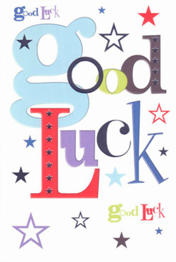 This good luck card, a favourite among Redbridge well-wishers, radiates charisma and confidence in every detail. The oversized baby-blue 'g' is playful and bold, supported by rich reds and velvety purples, all reminiscent of vibrant bouquets chosen for homes near Wanstead Flats or Barkingside markets. Stars scattered throughout range from ink-dark navy and deep indigo to soft lavender, their whimsical presence conjuring the sort of joyful hope that floats through Redbridge Green. The expertly balanced mix of colours and unique fonts does more than just spell out a phrase-it brings an uplifting feeling of togetherness and anticipation. Run your hand over the smooth card stock and you'll sense the quality reminiscent of locally sourced flowers arranged with care. Perfect for wishing someone strength ahead of a new opportunity or big exam, this card brings a sense of being truly seen and supported, as if Redbridge's community spirit itself is wishing them well.